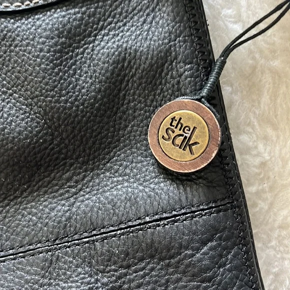 The Sak Leather Tote Satchel Bag 18” Large Brown Pebbled Cow Hide Gold Hardware - Picture 14 of 14